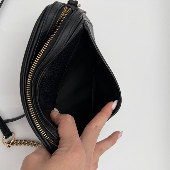 Coach Isla Leather Crossbody Purse Gold Chain Strap 31411 Black Bag - Picture 10 of 14